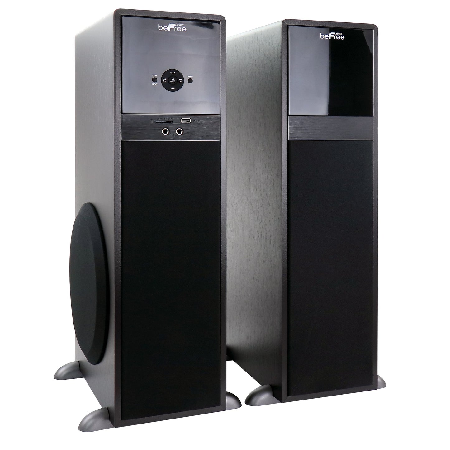 beFree Sound 2.1 Channel 80 Watt Bluetooth Tower Speakers with Remote