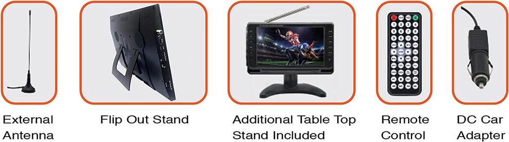 Naxa Portable 14.1" 12 Volt ACDC TV and Digital Multimedia Player with