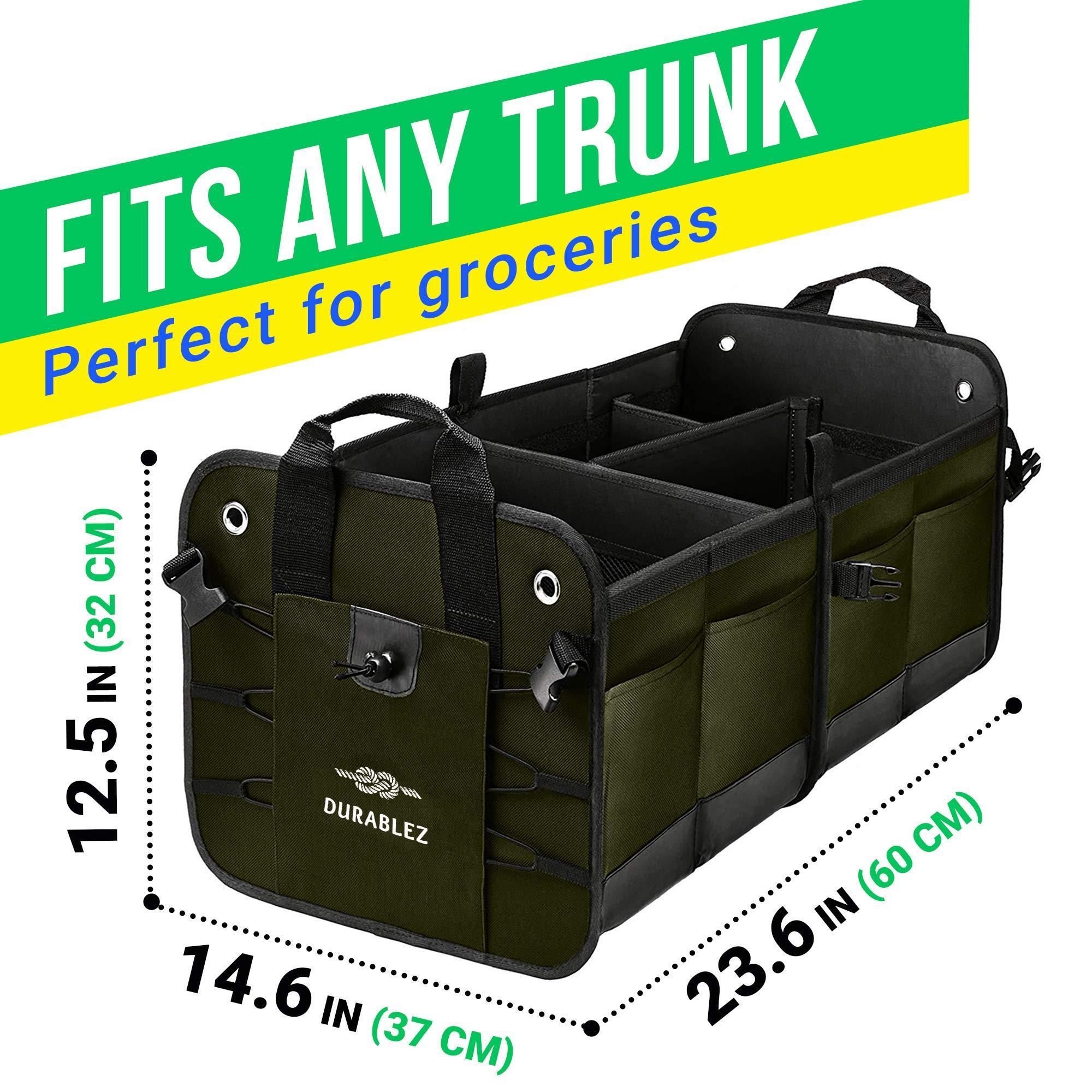 Trunk Organizer with Covering Net Attachable Non Slip Pads and