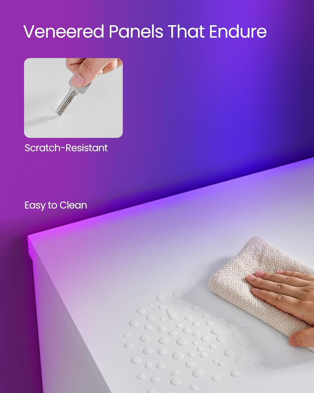 63-Inch LED TV Stand For 70-Inch TVs, White Entertainment Center