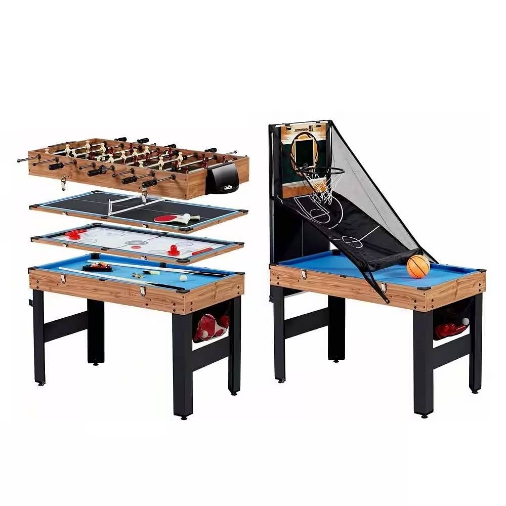 5-in-1 Game Table - Foosball Pool Basketball Ping Pong and Slide