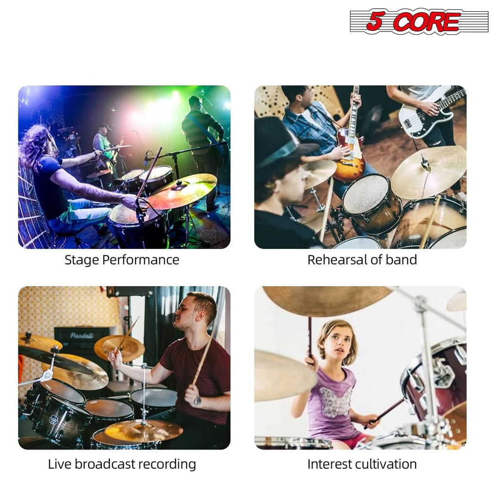 5Core Drum Mic Kit 9 Pcs Kick Basstom Snare Dynamic Mics Instrument