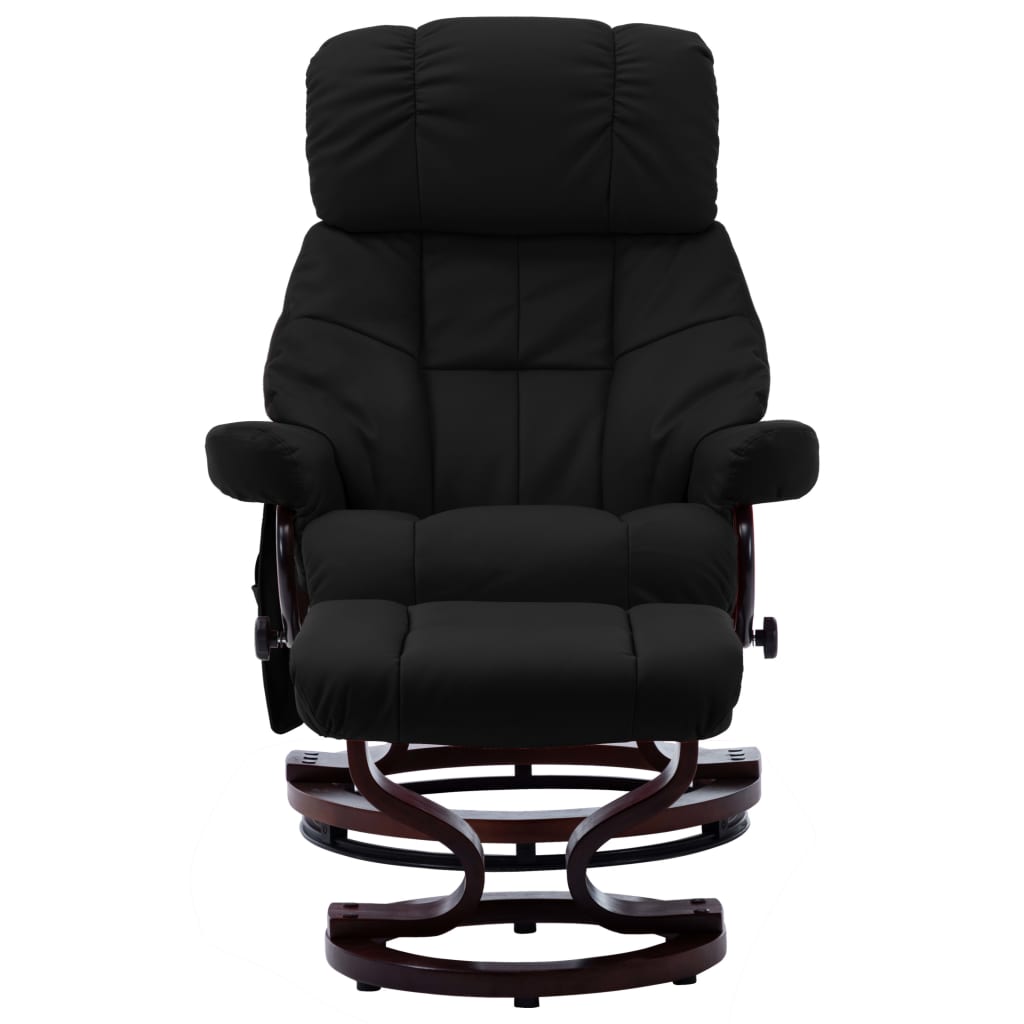 vidaXL Massage Recliner Swiveling Recliner Chair Faux Leather and Bentwood
