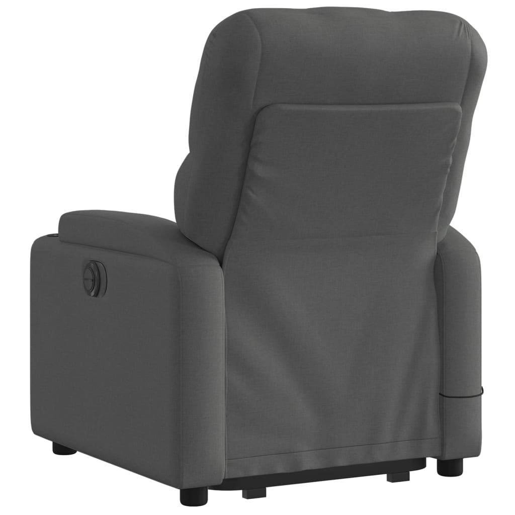 vidaXL Stand up Massage Recliner Chair Dark Gray Fabric