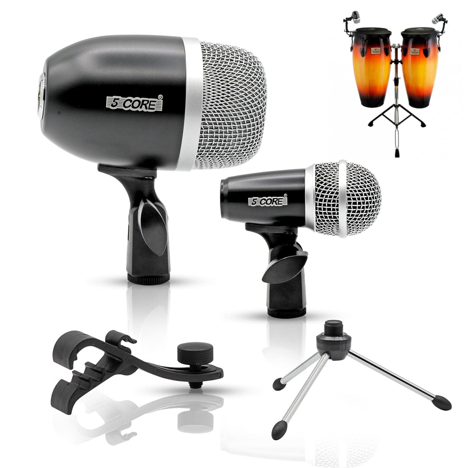 5Core Conga Mic Snare Tom Microphone Drum Kit Condenser XLR Instrument