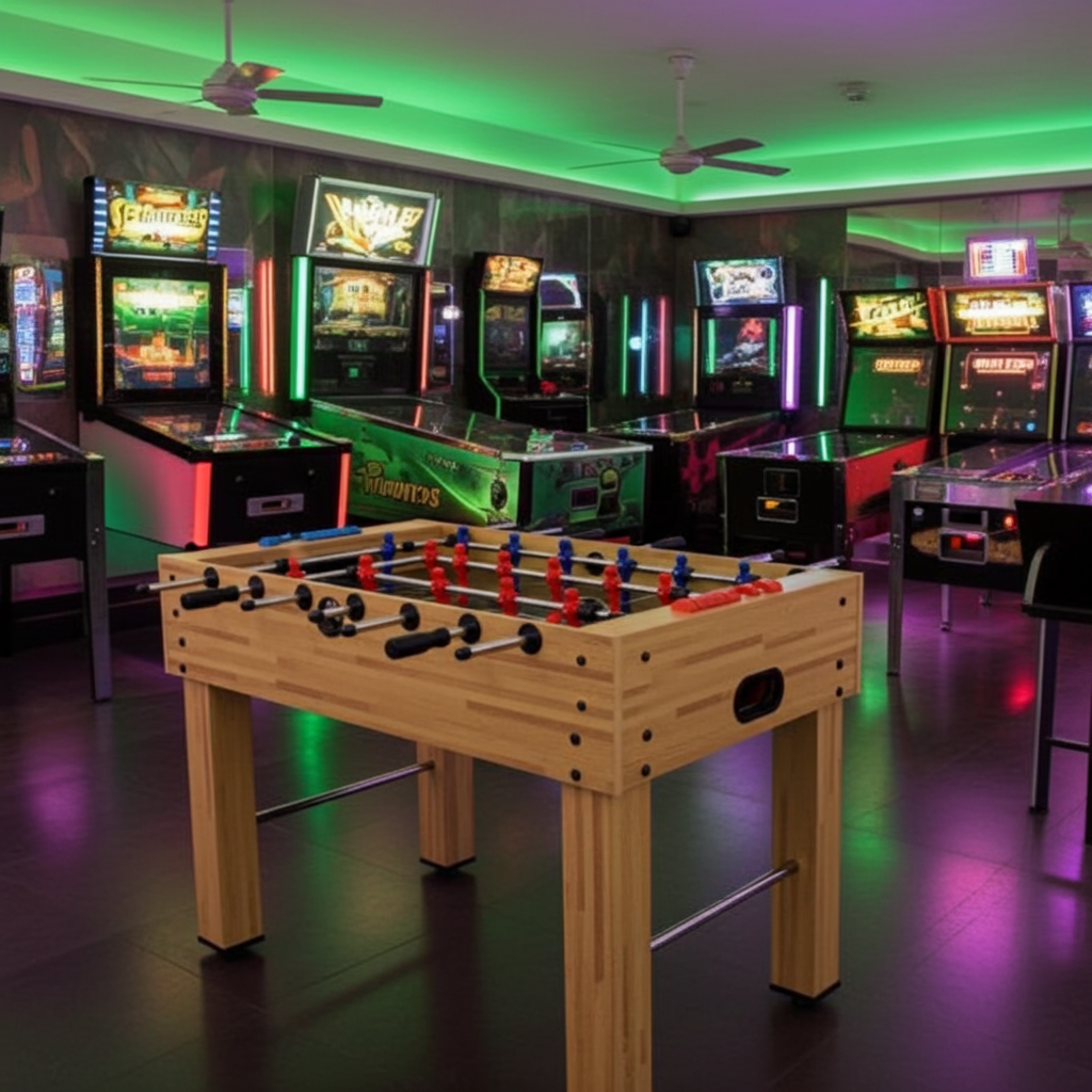 54-Inch Hurricane Foosball Table For Family Game Rooms With Light