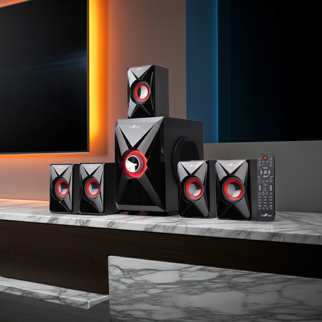 beFree Sound 5.1 Channel Bluetooth Surround Sound Speaker System in