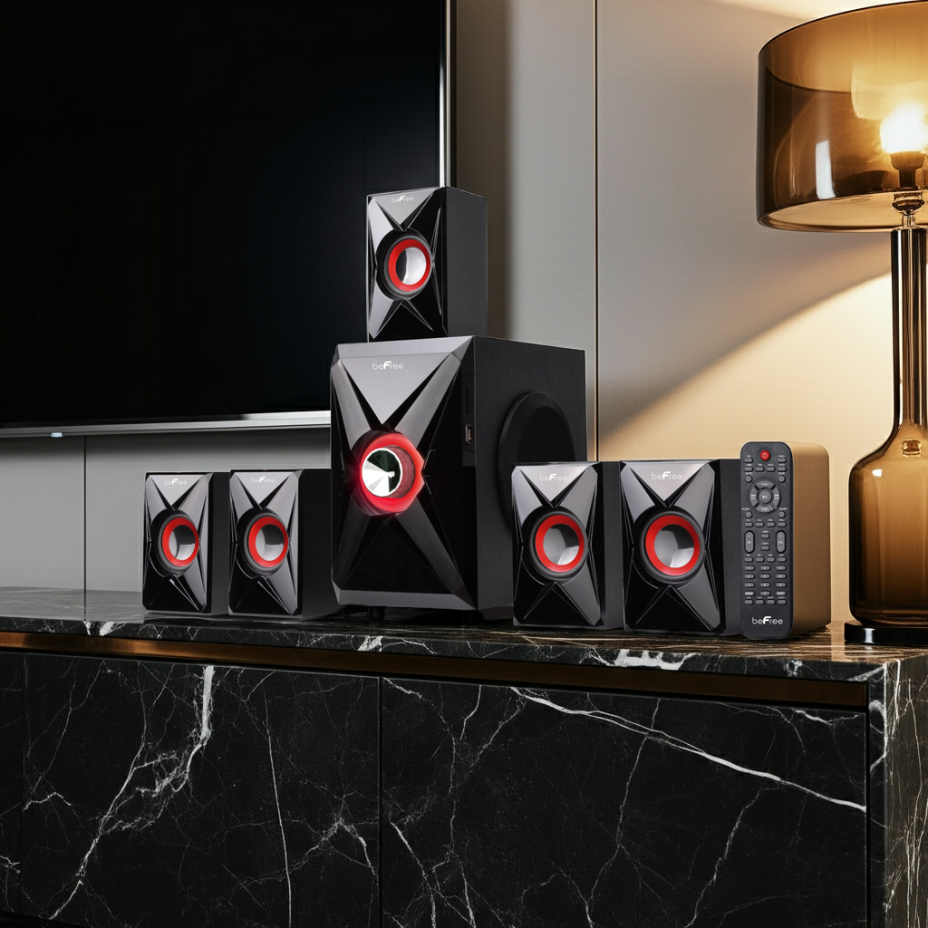 beFree Sound 5.1 Channel Bluetooth Surround Sound Speaker System in