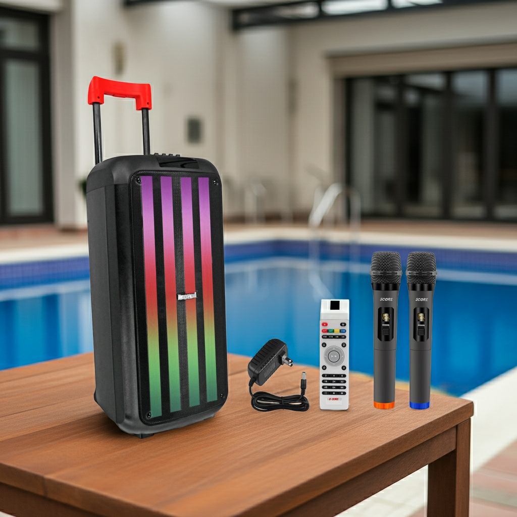 5Core Bluetooth Party Speaker 8 Inch PA RGB Partybox Karaoke Machine +