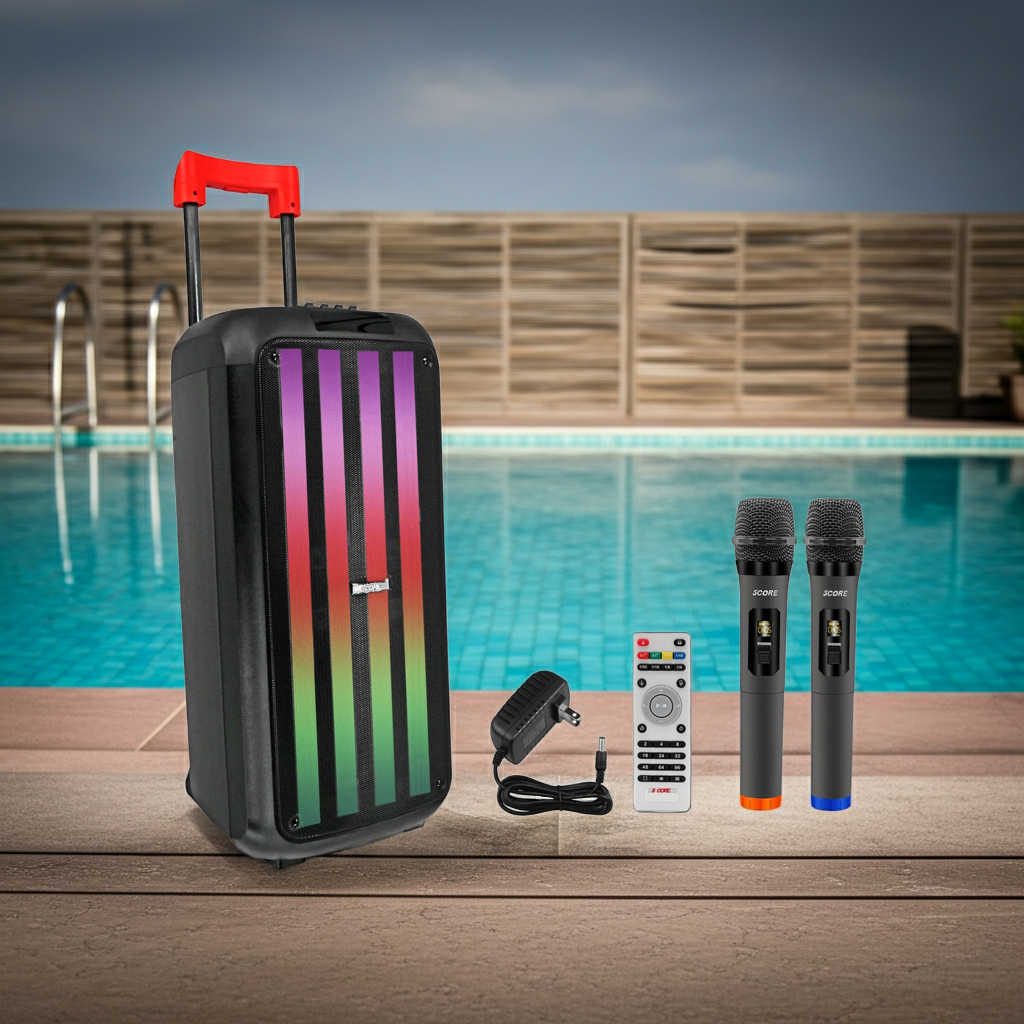 5Core Bluetooth Party Speaker 8 Inch PA RGB Partybox Karaoke Machine +