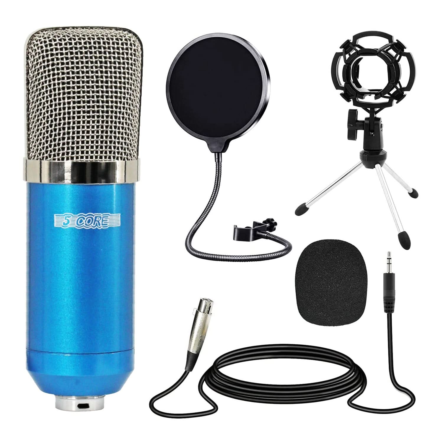 5Core Recording Microphone Podcast Bundle Professional Condenser
