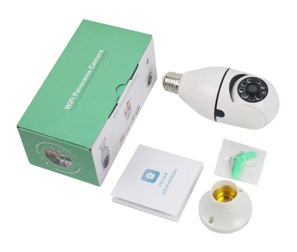 5G Wifi Surveillance Camera, E27 Light Bulb Camera Wireless Waterproof IP65 Automatic Human Tracking Night Vision Security Camera