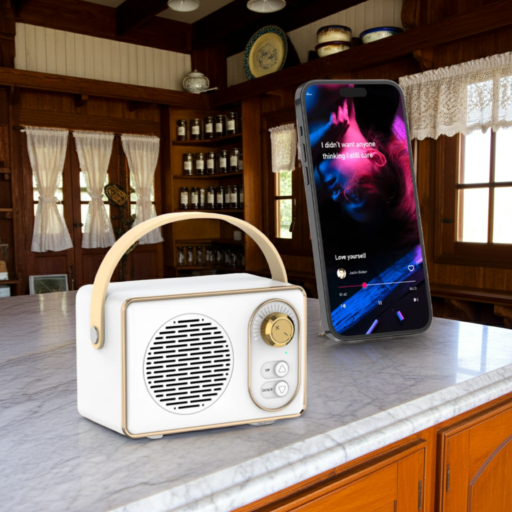 Retro Mini Wireless Bluetooth Speaker with Knob Adjustment