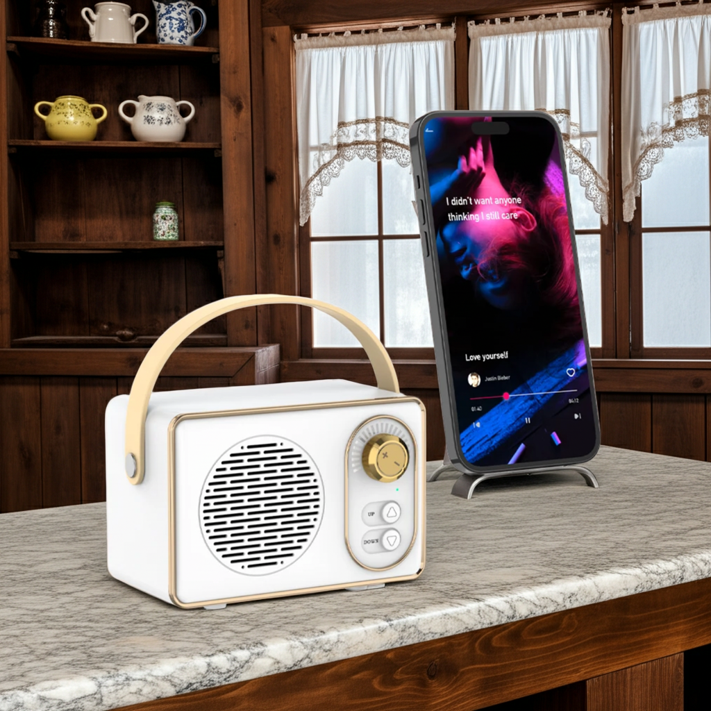 Retro Mini Wireless Bluetooth Speaker with Knob Adjustment