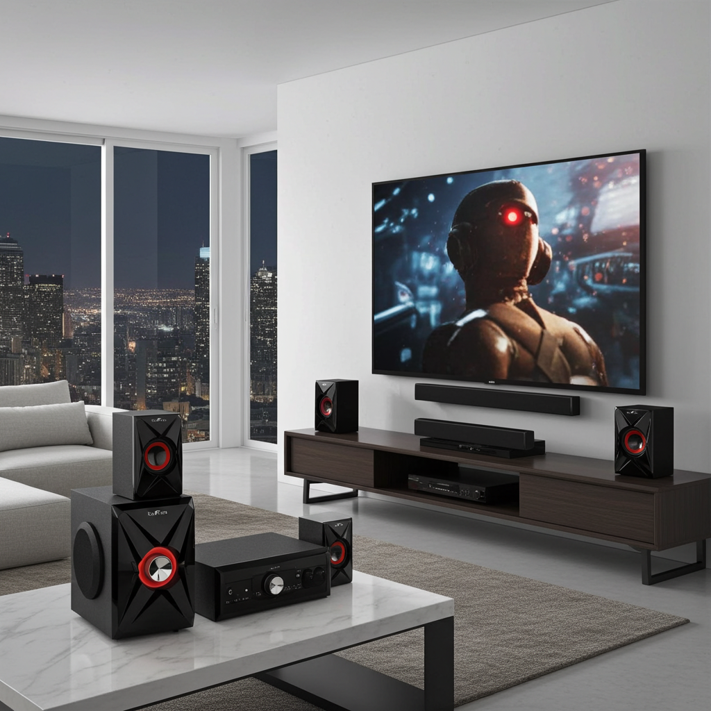 beFree Sound 5.1 Channel Bluetooth Surround Sound Speaker System in