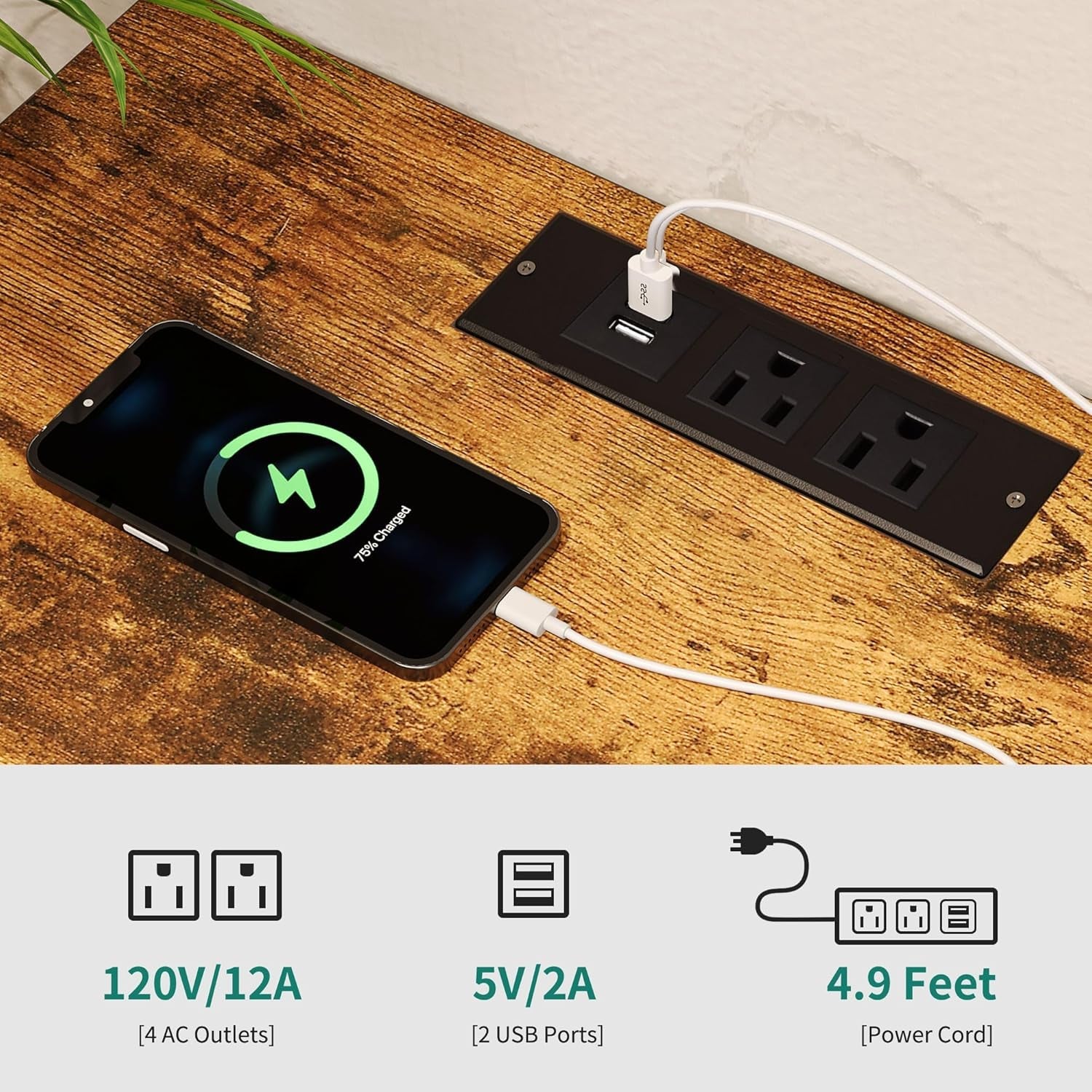 LED TV Stand With RGB Lighting And Power Outlets For 60 Inch TVs