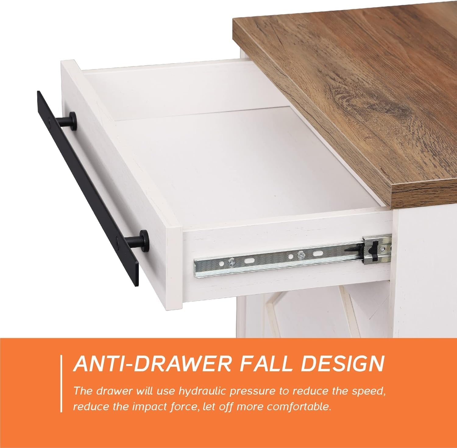 98.4 Inch Wide TV Stand Antique White For Living Room