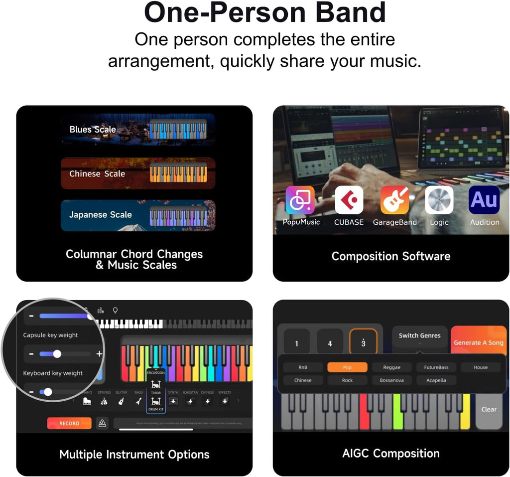 Smart Piano Keyboard with MIDI Controller