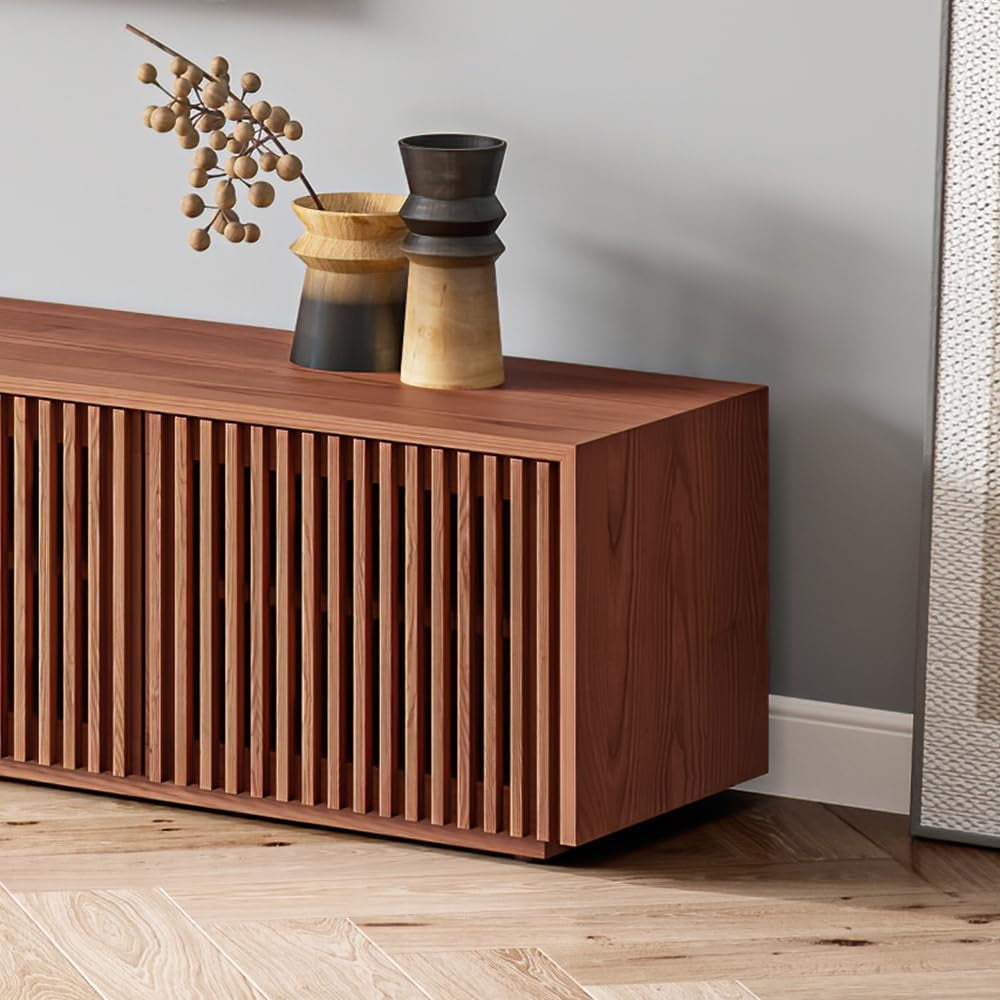 Mid Century Modern TV Stand, Solid Wood Media Console for 65 Inch TV,