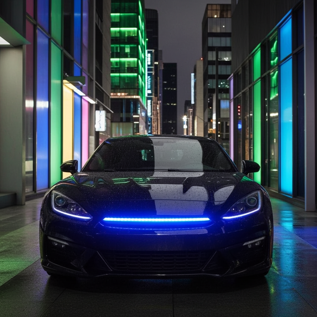 Universal 12V, 10W Start-Scan Car LED Hood