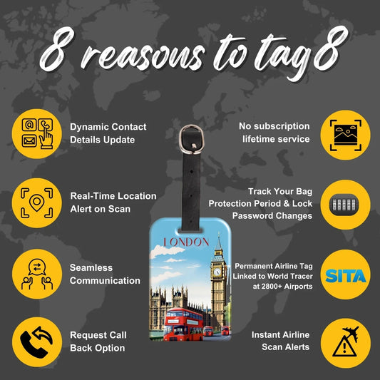 Smart Bag Security Tag - London [Pack 2]