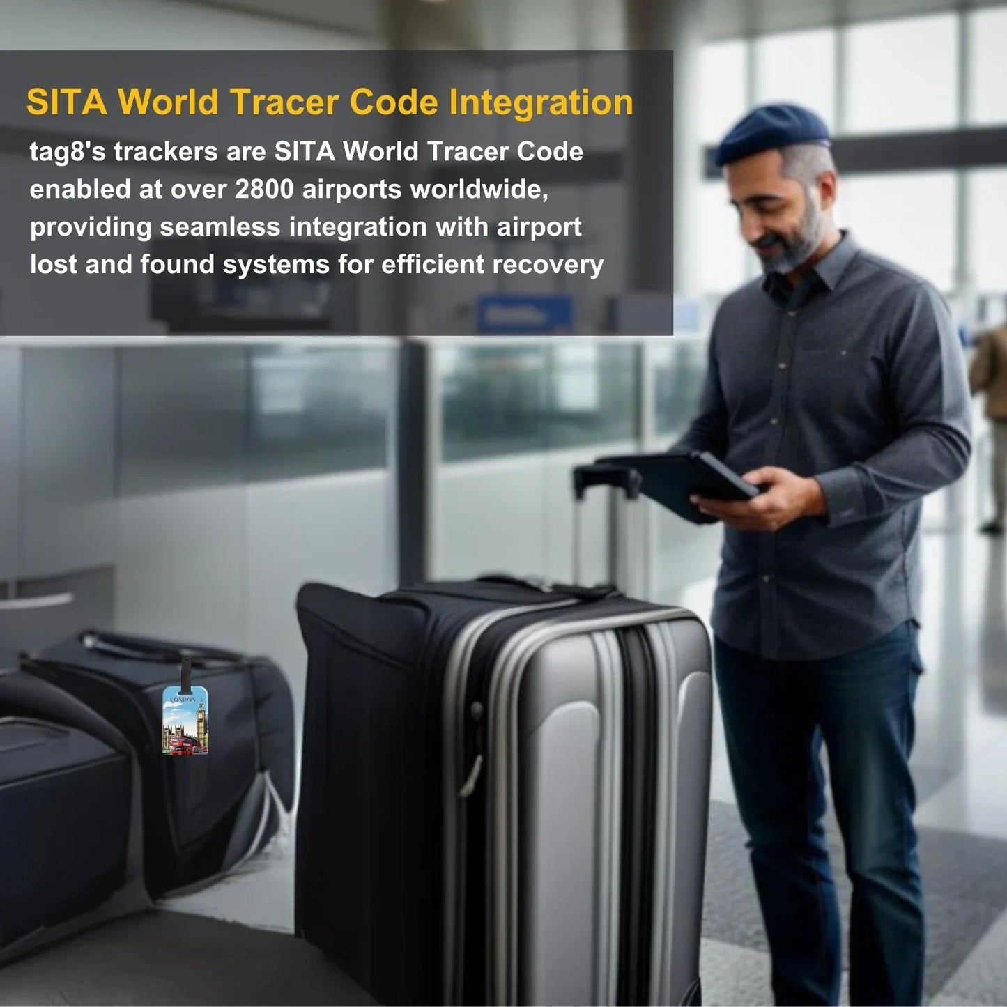 Smart Bag Security Tag - London [Pack 2]