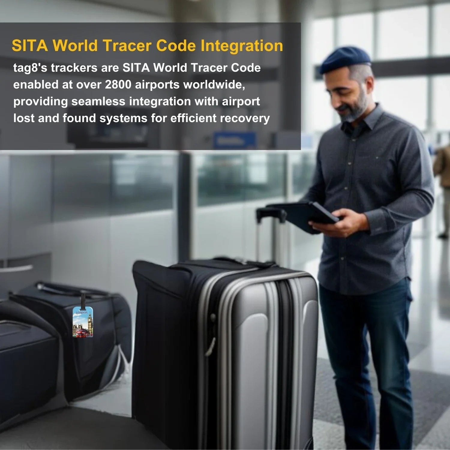 Smart Bag Security Tag - London [Pack 2]