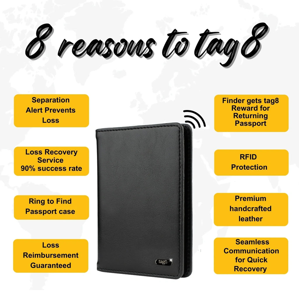 Dolphin Smart Leather Passport Tracker