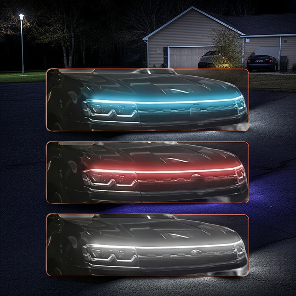 Universal 12V, 10W Start-Scan Car LED Hood